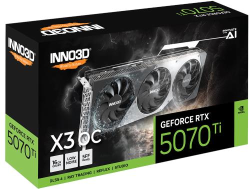 INNO3D RTX5070Ti x3 OC 16GB 256Bit GDDR7 3x DP, HDMI, DLSS 4, NVIDIA Reflex 2 Ekran Kartı